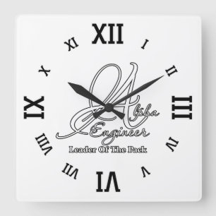 Alpha Engineer Square Wall Clock