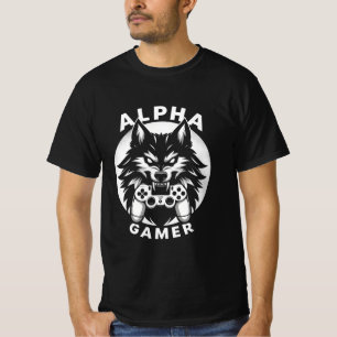 Alpha Gamer Wolf with Controller T-Shirt