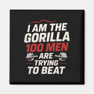 Alpha Gorilla Gym Bodybuilding Funny Bold Workout  Magnet