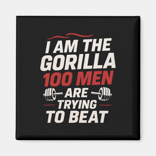 Alpha Gorilla Gym Bodybuilding Funny Bold Workout  Magnet (Front)