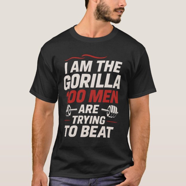 Alpha Gorilla Gym Bodybuilding Funny Bold Workout  T-Shirt (Front)