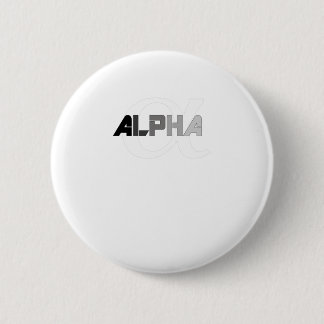 Alpha greek alphabet letter 6 cm round badge