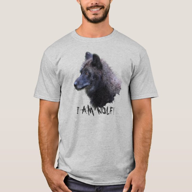 Alpha Grey Wolf Head Wildlife T-Shirt (Front)