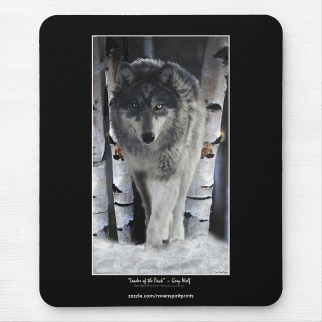 ALPHA GREY WOLF Wildlife Supporter Mousepad (Front)