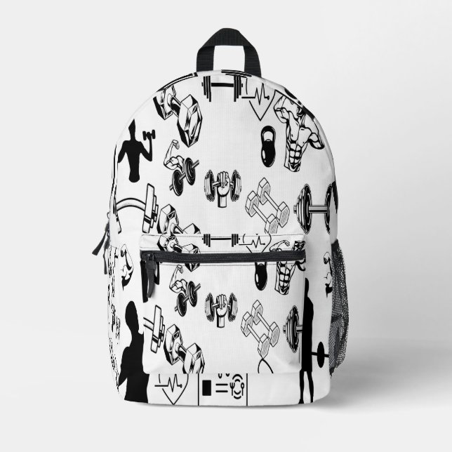 Alpha Gym Backpack – Muscle Dumbbell Grip Design – (Front)