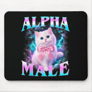 Alpha Male Cute Cat Kitten Men Women Funny Cat Mouse Pad