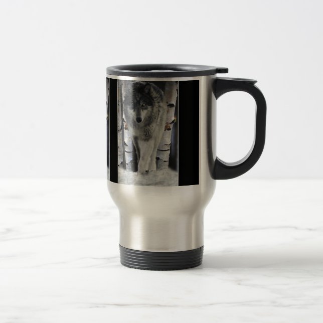 Alpha Male GREY TIMBER WOLF Wildlife Gift Mugs (Right)