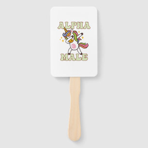 Alpha Male Ironic Unicorn 1 Hand Fan