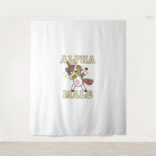 Alpha Male Ironic Unicorn 1 Tapestry