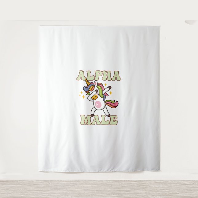 Alpha Male Ironic Unicorn 1 Tapestry (Front)