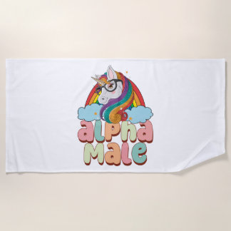 Alpha Male Ironic Unicorn 2 Beach Towel