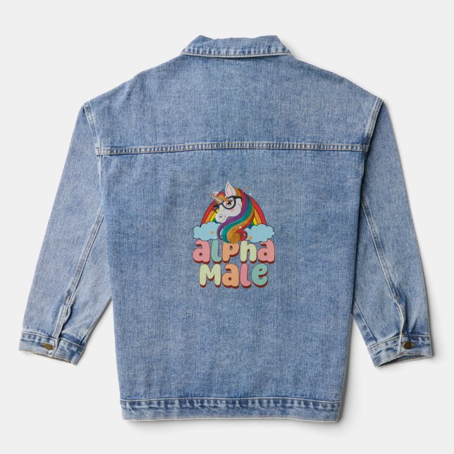 Alpha Male Ironic Unicorn 2 Denim Jacket (Back)