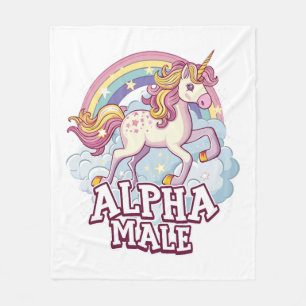 Alpha Male Unicorn Fleece Blanket