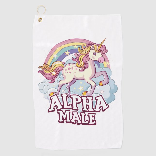 Alpha Male Unicorn Golf Towel (Front)