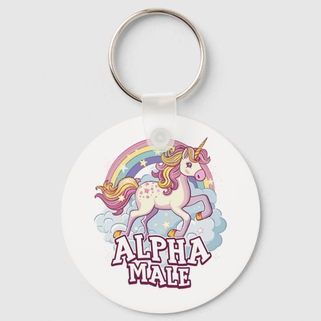 Alpha Male Unicorn Key Ring (Front)
