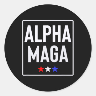 Alpha Mega Trump 2024 Election Design Classic Round Sticker