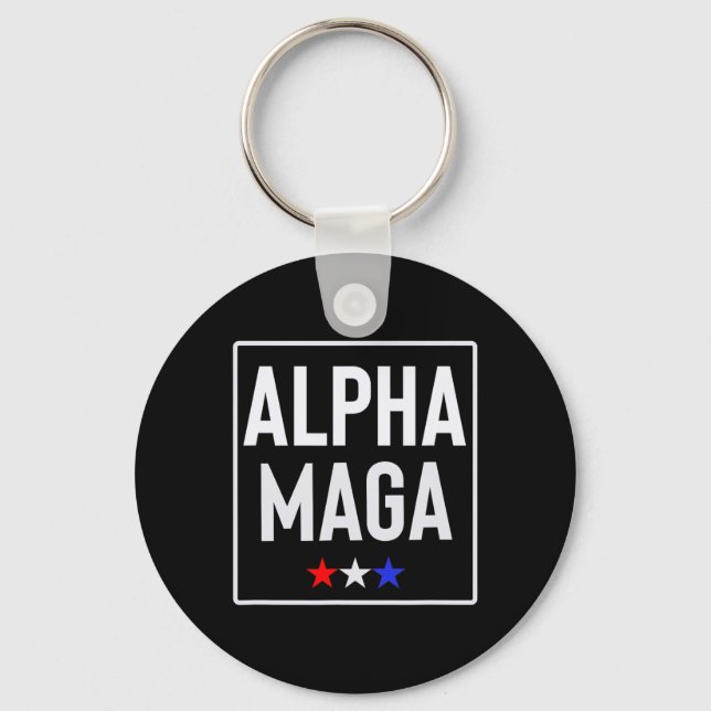 Alpha Mega Trump 2024 Election Design  Key Ring (Front)