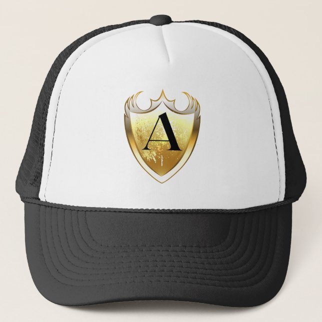 Alpha Monogram A Artistic Letter Everyday Style Trucker Hat (Front)