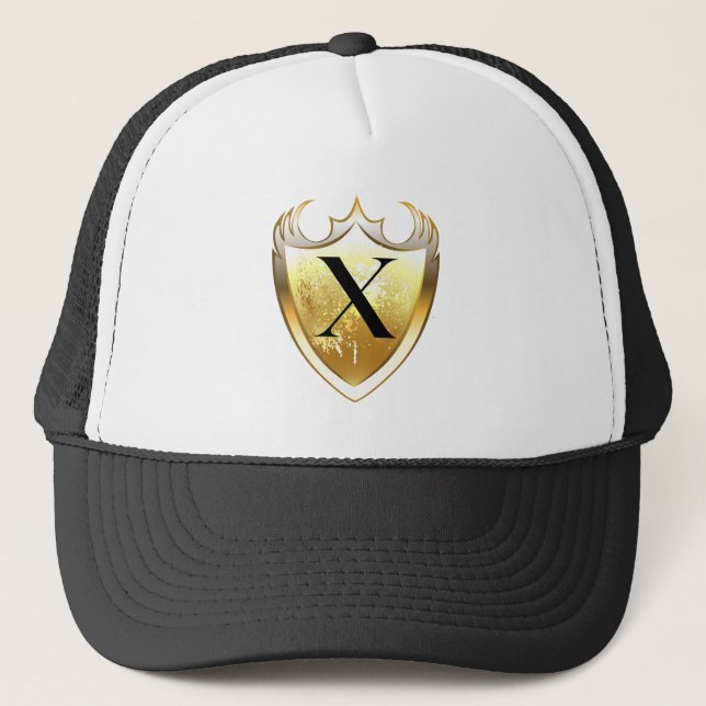 Alpha Monogram X Artistic Letter Everyday Style Trucker Hat (Front)