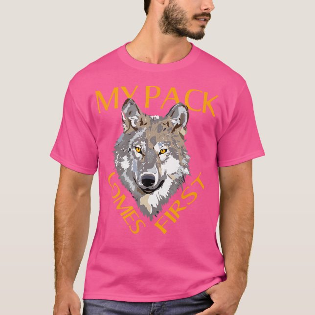 Alpha My Pack First Wolfisms Wolves Wolf Head T-Shirt (Front)