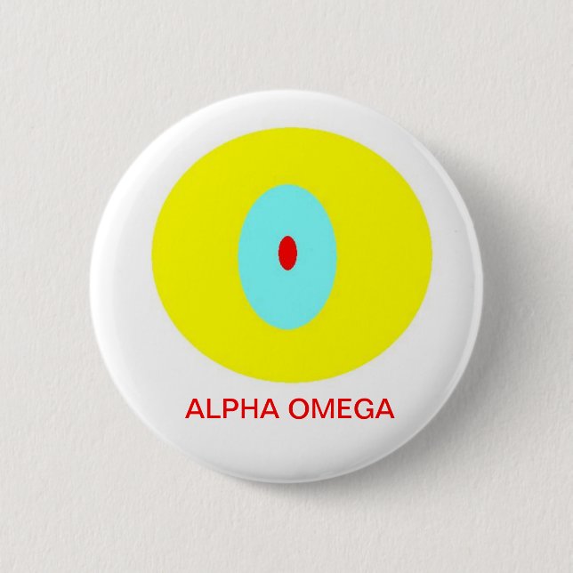 Alpha Omega 6 Cm Round Badge (Front)