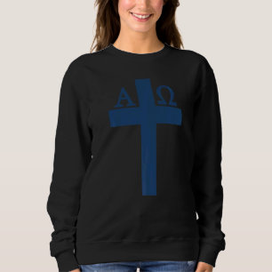 Alpha Omega Jesus Christ Cross God Bible Christian Sweatshirt