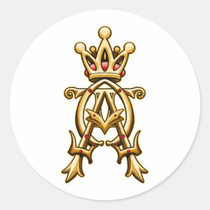 Alpha Omega King of Kings Design Classic Round Sticker