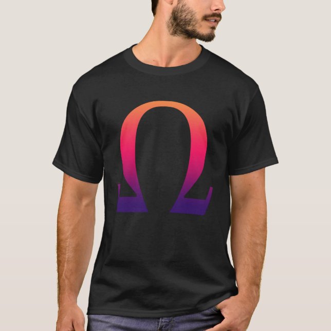Alpha Omega Letter Greek Alphabet T-Shirt (Front)