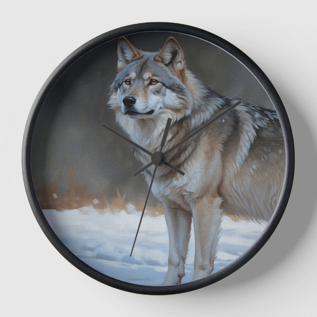 Alpha Timber Wolf Art Clock (Front)