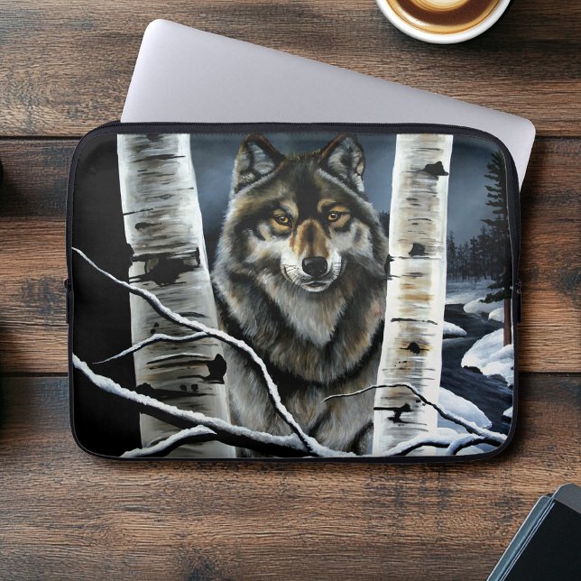 Alpha Timber Wolf Poplar Trees Laptop Sleeve (Creator Uploaded)