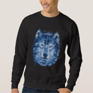 Alpha Wolf Geometric Cute Wolf Pack Retro Vintage Sweatshirt