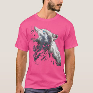Alpha Wolf Howling At Moon Blue Eyes Wolf Lover T-Shirt