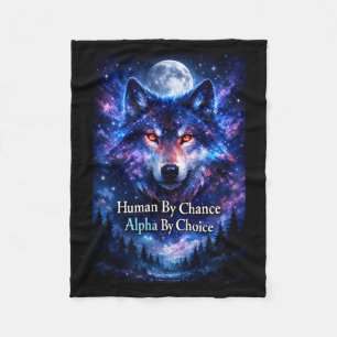 Alpha wolf human by chance alpha by choice fleece blanket