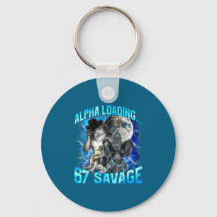 Alpha Wolf Loading 67 Percent Savage Funny Wolves  Key Ring