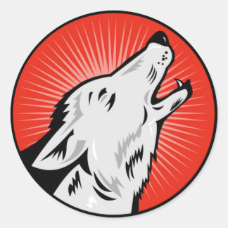 Alpha Wolf Round Glossy Sticker by ZEROSIXFEMALE