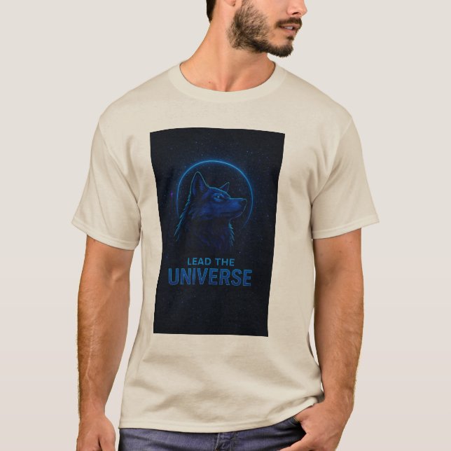 Alpha Wolf T-Shirt | Futuristic Space Animal Art (Front)