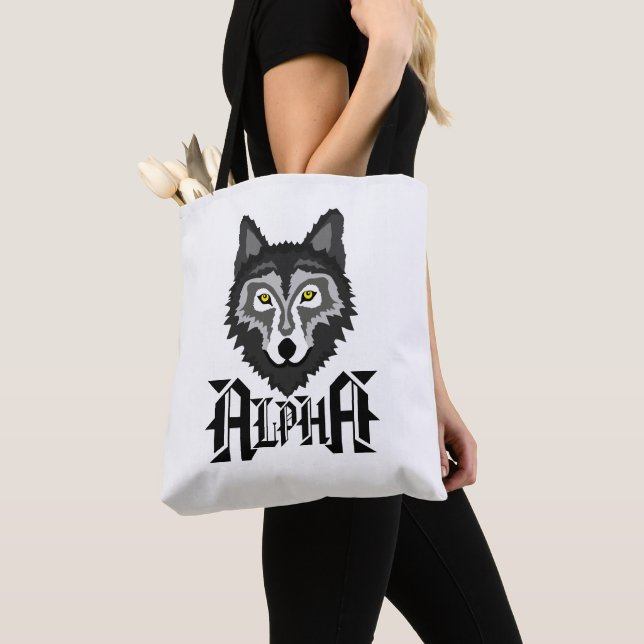 Alpha Wolf Tote Bag (Close Up)