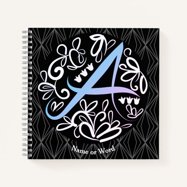 Alphabet A Monogram Handwritting Notebook (Front)