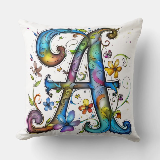 Alphabet "A" throw pillow (Front)