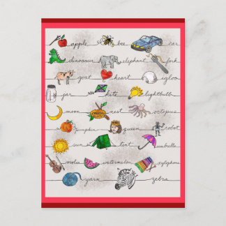 Alphabet A-Z Postcard