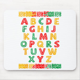Alphabet Abc Black History Month Design Mouse Pad