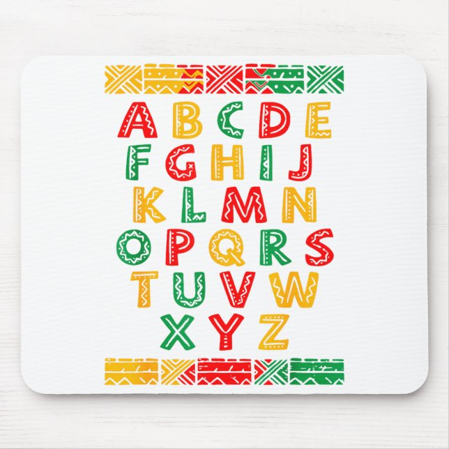 Alphabet Abc Black History Month Design Mouse Pad (Front)