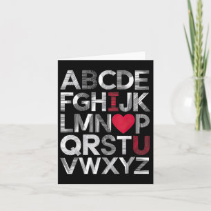 Alphabet Abc I Love You Heart Valentines Day  Card
