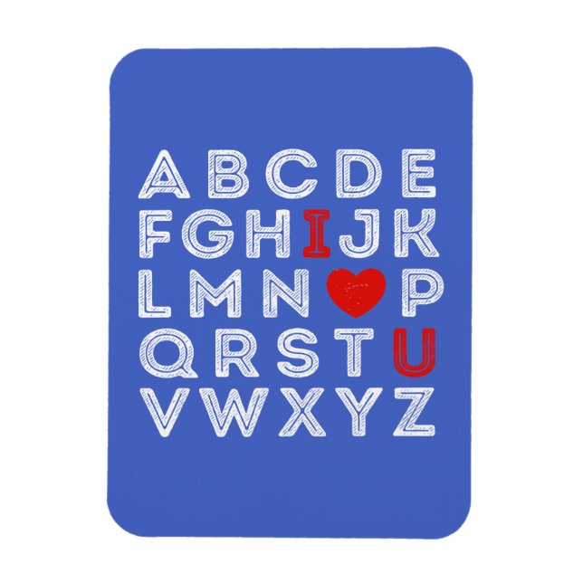 Alphabet ABC I Love You Magnet (Vertical)