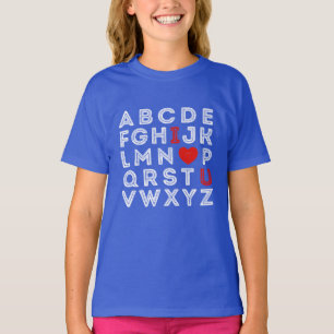 Alphabet ABC I Love You T-Shirt