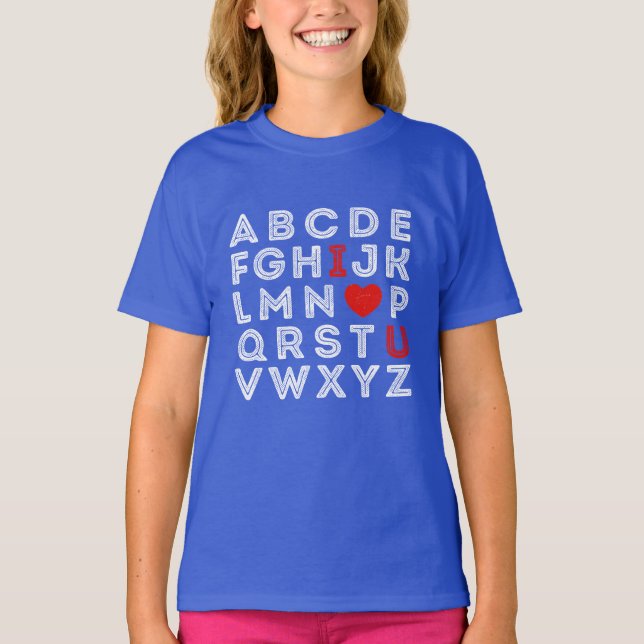 Alphabet ABC I Love You T-Shirt (Front)
