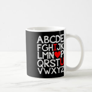 Alphabet Abc I Love You T Shirt Valentines Day Hea Coffee Mug