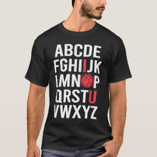 ALPHABET ABC I LOVE YOU Valentine Anatomical Heart T-Shirt