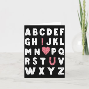 Alphabet Abc I Love You Valentines Day Heart Card