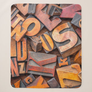 alphabet abstract - background of random letterpre sherpa blanket